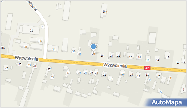 Ładzice, Wyzwolenia, 28, mapa Ładzice