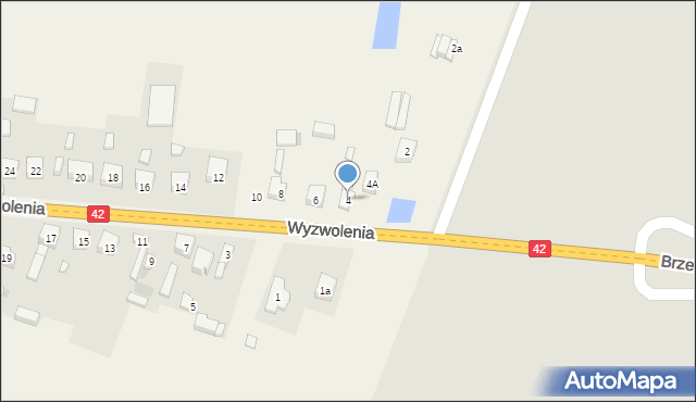 Ładzice, Wyzwolenia, 4, mapa Ładzice