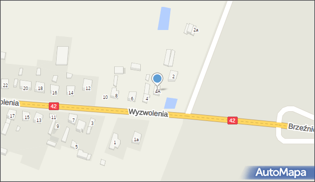 Ładzice, Wyzwolenia, 4A, mapa Ładzice