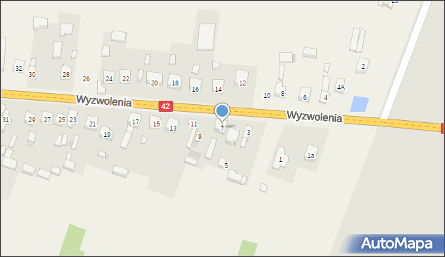 Ładzice, Wyzwolenia, 7, mapa Ładzice