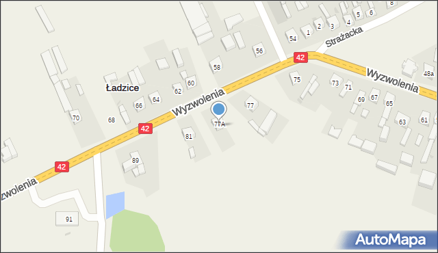 Ładzice, Wyzwolenia, 79, mapa Ładzice