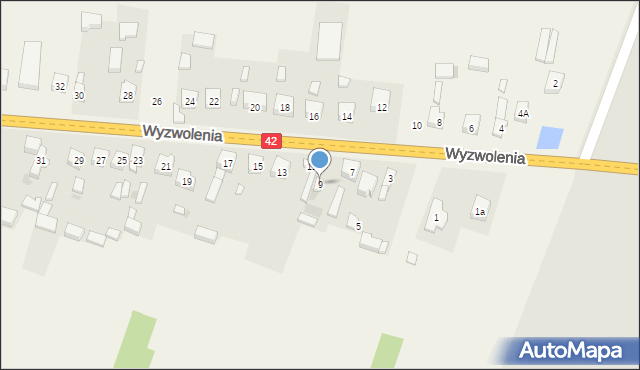 Ładzice, Wyzwolenia, 9, mapa Ładzice