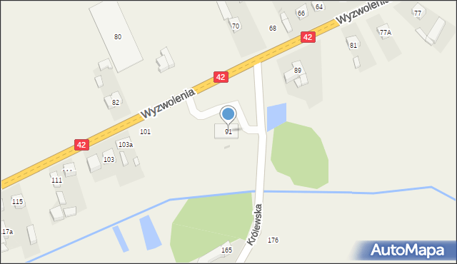 Ładzice, Wyzwolenia, 91, mapa Ładzice