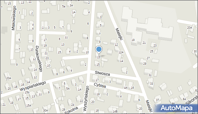 Łapy, Wyszyńskiego Stefana, ks. kard., 13, mapa Łapy