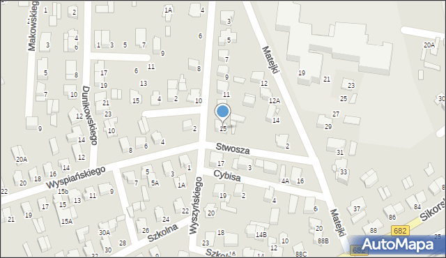 Łapy, Wyszyńskiego Stefana, ks. kard., 15, mapa Łapy