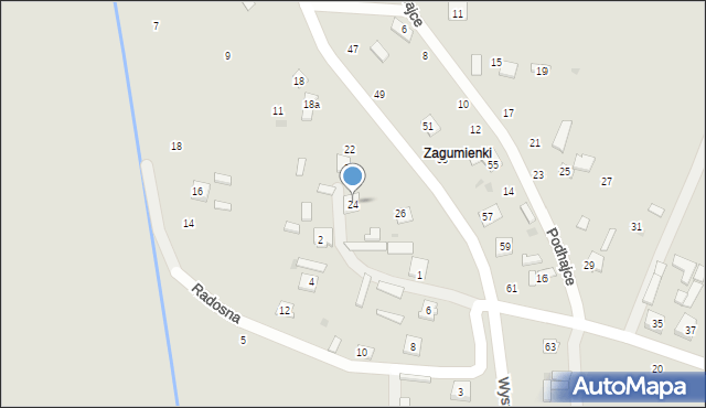 Łaszczów, Wyszyńskiego Stefana, ks. kard., 24, mapa Łaszczów