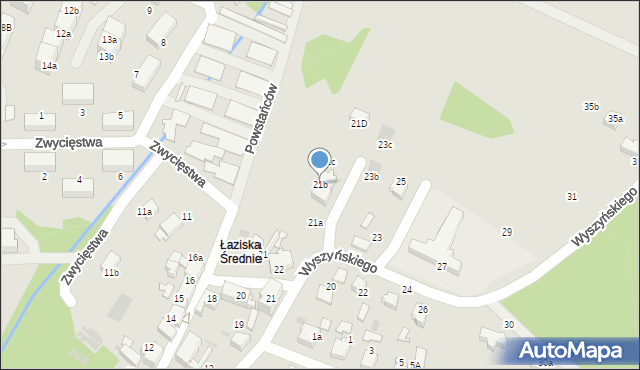 Łaziska Górne, Wyszyńskiego Stefana, ks. kard., 21b, mapa Łaziska Górne