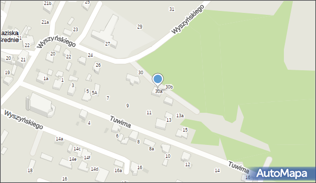 Łaziska Górne, Wyszyńskiego Stefana, ks. kard., 30a, mapa Łaziska Górne