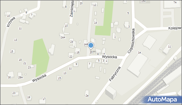 Łazy, Wysocka, 10, mapa Łazy