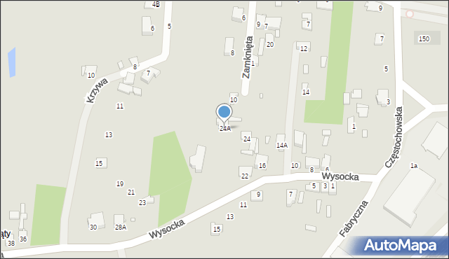 Łazy, Wysocka, 24A, mapa Łazy