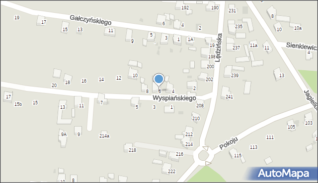 Lędziny, Wyspiańskiego Stanisława, 6, mapa Lędziny