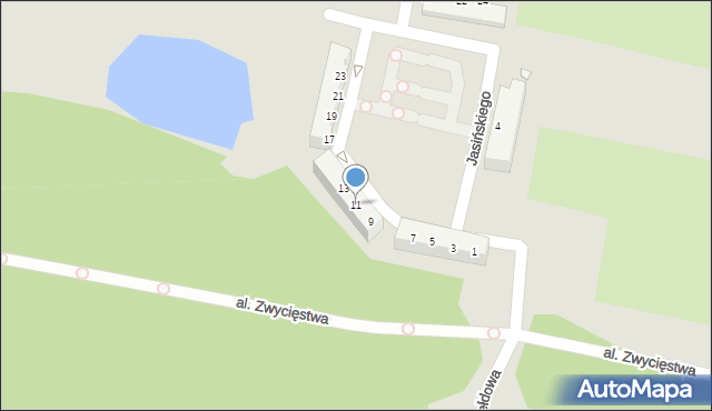 Legnica, Wybickiego Józefa, gen., 11, mapa Legnicy