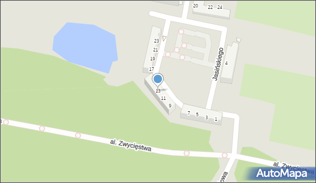 Legnica, Wybickiego Józefa, gen., 13, mapa Legnicy