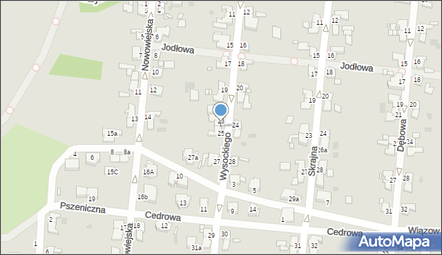 Legnica, Wysockiego Piotra, 23a, mapa Legnicy