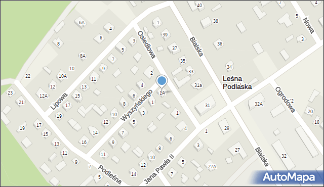 Leśna Podlaska, Wyszyńskiego Stefana, ks. kard., 1A, mapa Leśna Podlaska