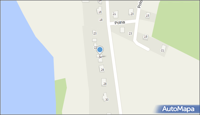 Leśno, Wykopaliskowa, 24, mapa Leśno