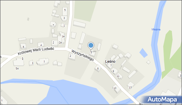 Leśno, Wyszyńskiego Stefana, ks. kard., 3, mapa Leśno