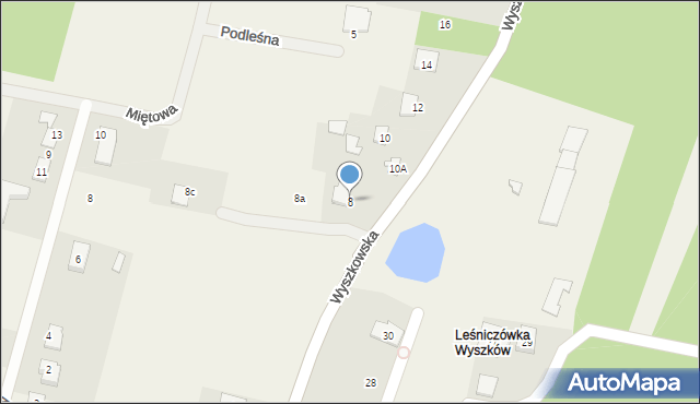 Leszczydół-Nowiny, Wyszkowska, 8, mapa Leszczydół-Nowiny