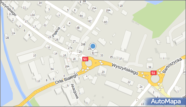 Lidzbark Warmiński, Wyszyńskiego Stefana, ks. kard., 31, mapa Lidzbark Warmiński