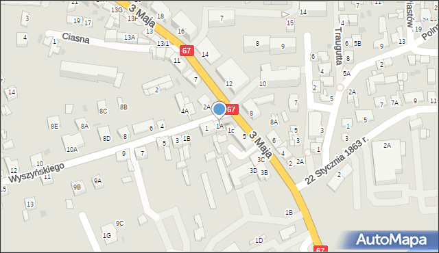 Lipno, Wyszyńskiego Stefana, ks. kard., 1A, mapa Lipno
