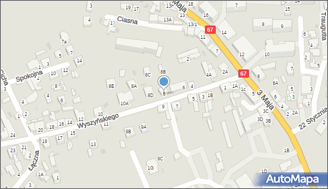 Lipno, Wyszyńskiego Stefana, ks. kard., 8, mapa Lipno