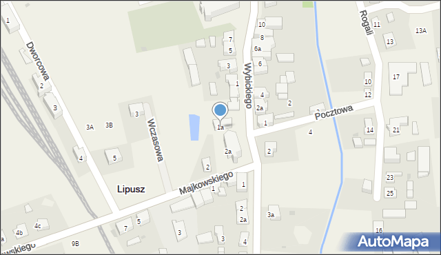 Lipusz, Wybickiego Józefa, gen., 1a, mapa Lipusz