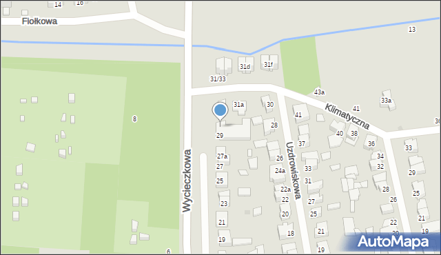 Łódź, Wycieczkowa, 29a, mapa Łodzi