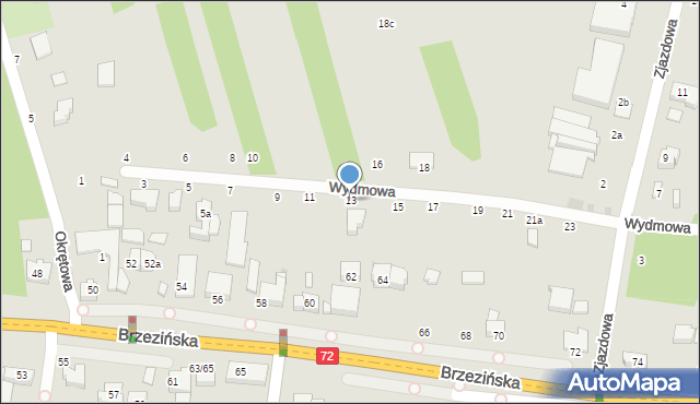 Łódź, Wydmowa, 13, mapa Łodzi