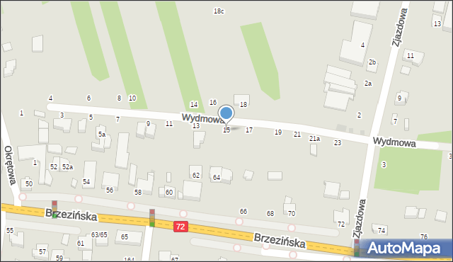 Łódź, Wydmowa, 15, mapa Łodzi