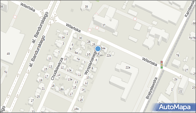 Łódź, Wyspiańskiego Stanisława, 4a, mapa Łodzi