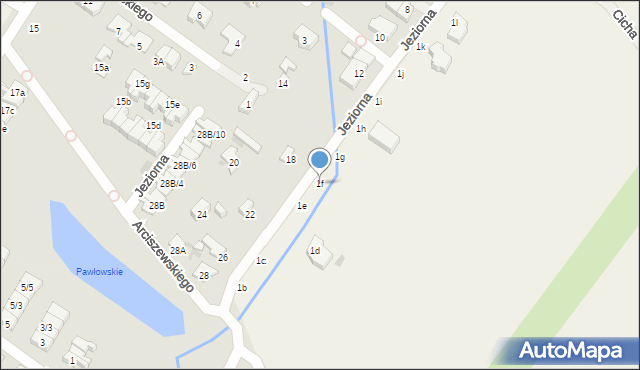 Łomianki Dolne, Wyjątkowa, 1f, mapa Łomianki Dolne