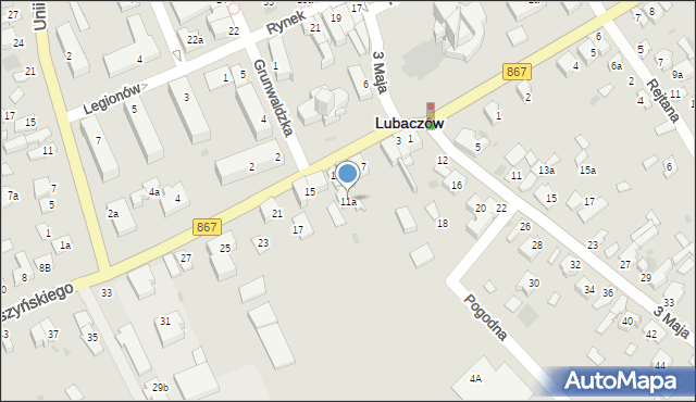 Lubaczów, Wyszyńskiego Stefana, ks. kard., 11a, mapa Lubaczów