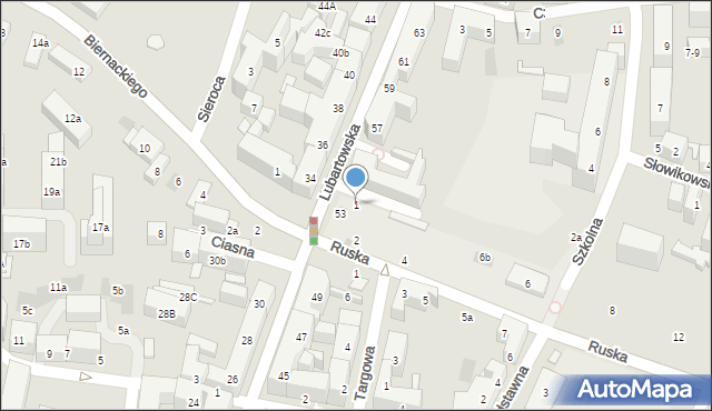 Lublin, Wysoka, 1, mapa Lublina