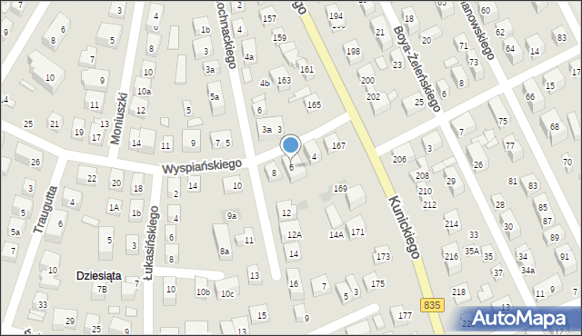 Lublin, Wyspiańskiego Stanisława, 6, mapa Lublina