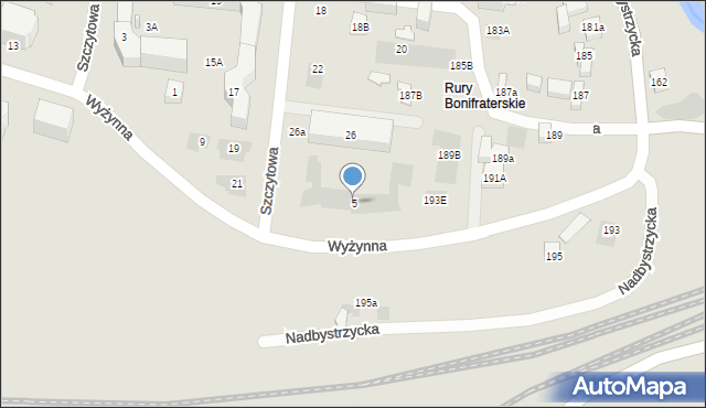 Lublin, Wyżynna, 5, mapa Lublina