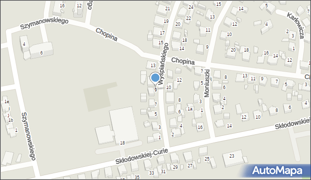 Lubliniec, Wyspiańskiego Stanisława, 9, mapa Lubliniec