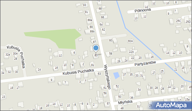 Lubliniec, Wyszyńskiego Stefana, ks. kard., 83, mapa Lubliniec