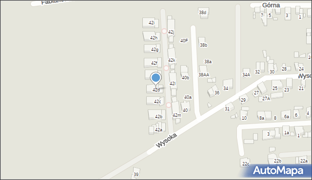 Luboń, Wysoka, 42d, mapa Luboń