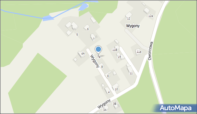 Lyski, Wygony, 7a, mapa Lyski