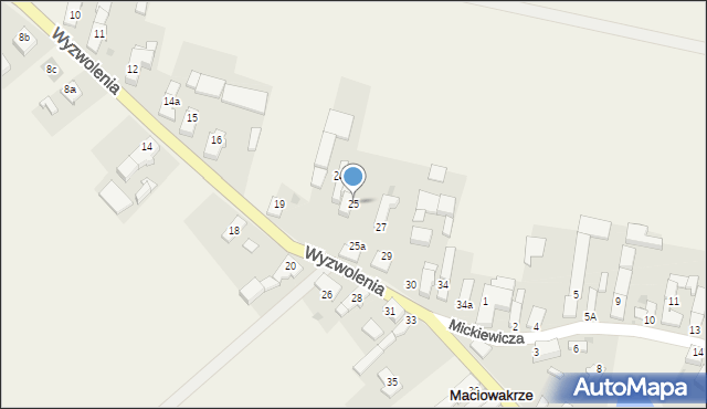 Maciowakrze, Wyzwolenia, 25, mapa Maciowakrze