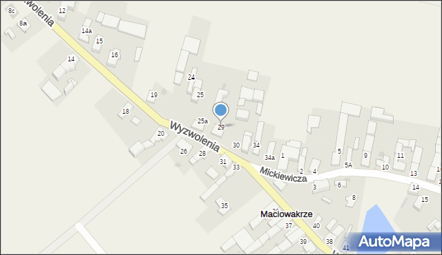 Maciowakrze, Wyzwolenia, 29, mapa Maciowakrze