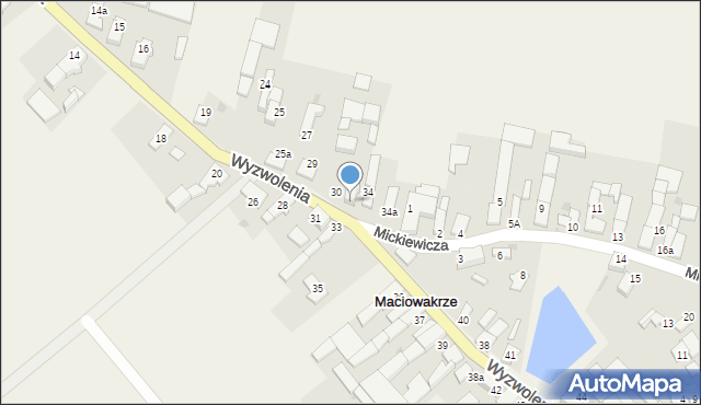 Maciowakrze, Wyzwolenia, 32, mapa Maciowakrze