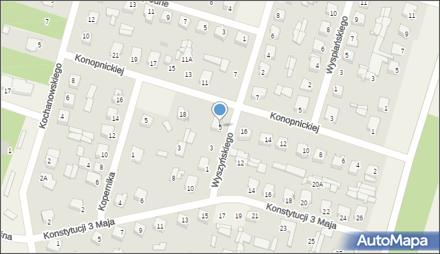 Małkinia Górna, Wyszyńskiego Stefana, ks. kard., 5, mapa Małkinia Górna