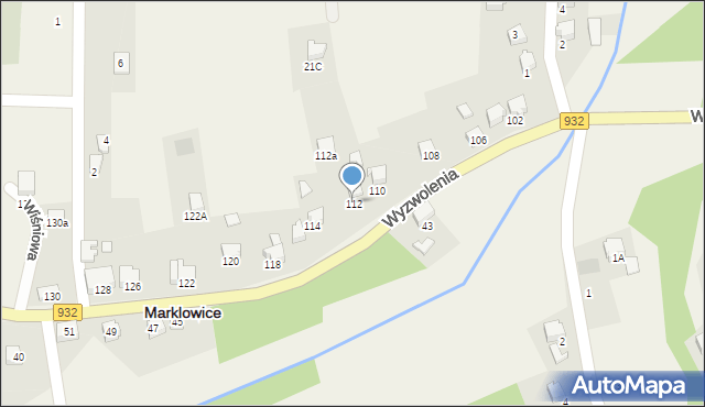 Marklowice, Wyzwolenia, 112, mapa Marklowice