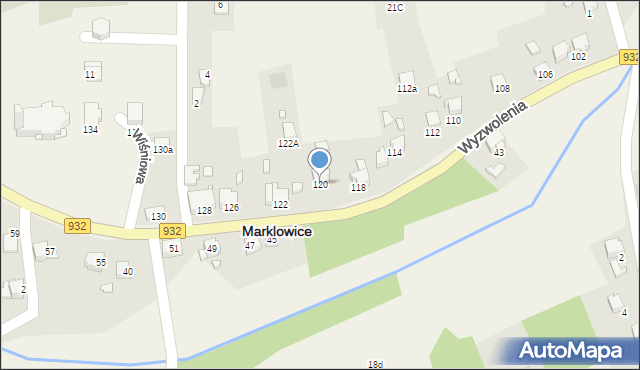 Marklowice, Wyzwolenia, 120, mapa Marklowice