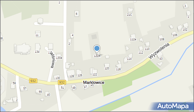 Marklowice, Wyzwolenia, 122A, mapa Marklowice