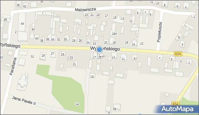 Miąse, Wyszyńskiego Stefana, ks. kard., 15, mapa Miąse