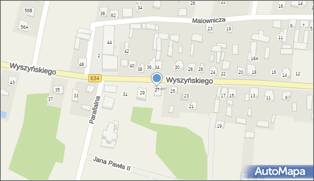 Miąse, Wyszyńskiego Stefana, ks. kard., 27, mapa Miąse