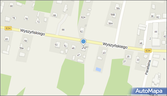 Miąse, Wyszyńskiego Stefana, ks. kard., 47a, mapa Miąse