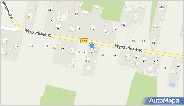 Miąse, Wyszyńskiego Stefana, ks. kard., 59, mapa Miąse